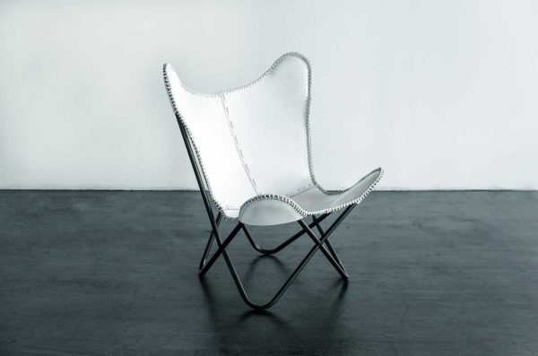 Lounge Chair, Butterfly White Leather