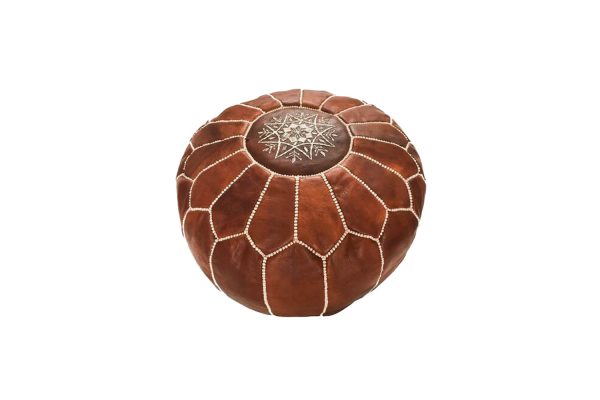 Brown-Leather-Pouf